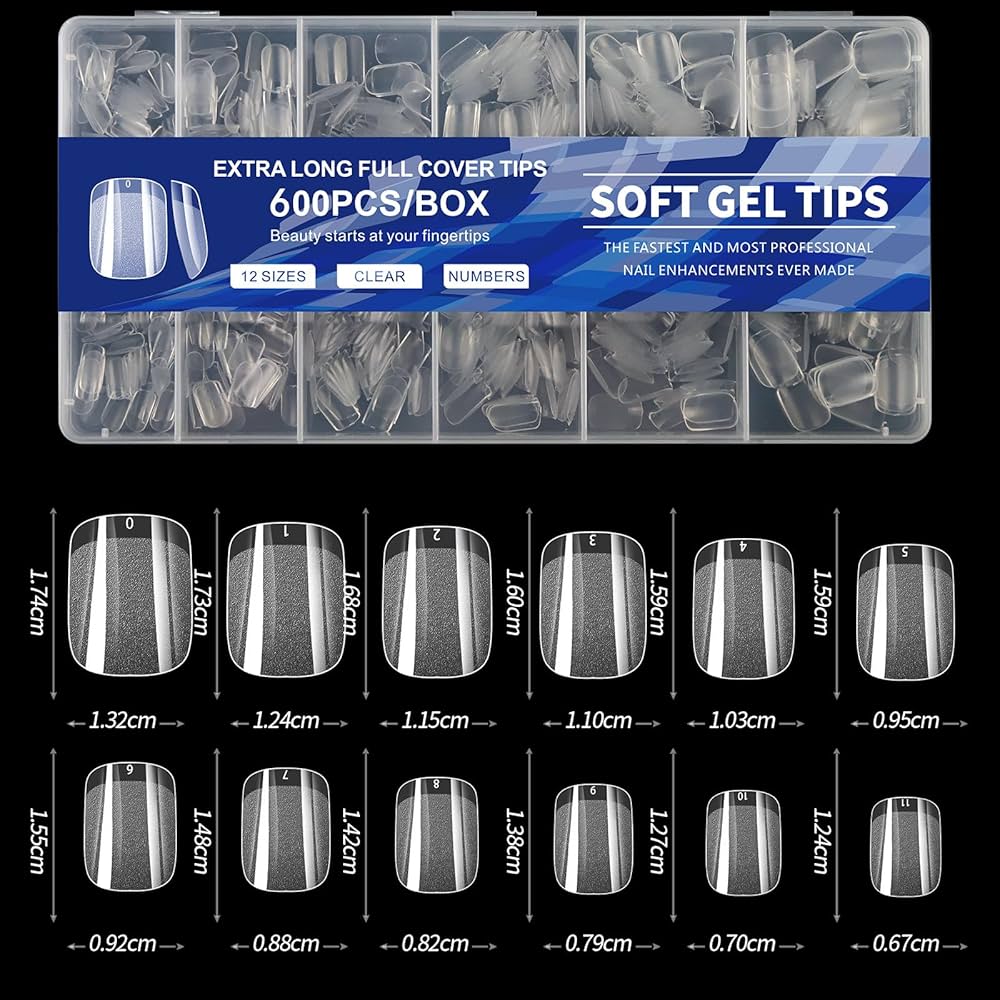 Soft gel tips 600pecs/صوافر سوفت جيل ٦٠٠ق