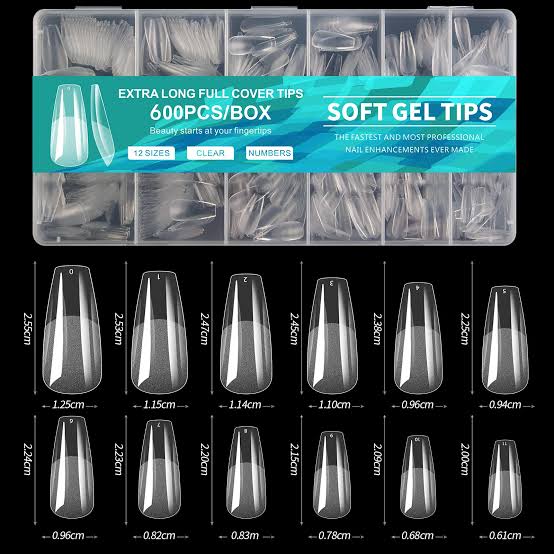Soft gel tips 600pecs/صوافر سوفت جيل ٦٠٠ق