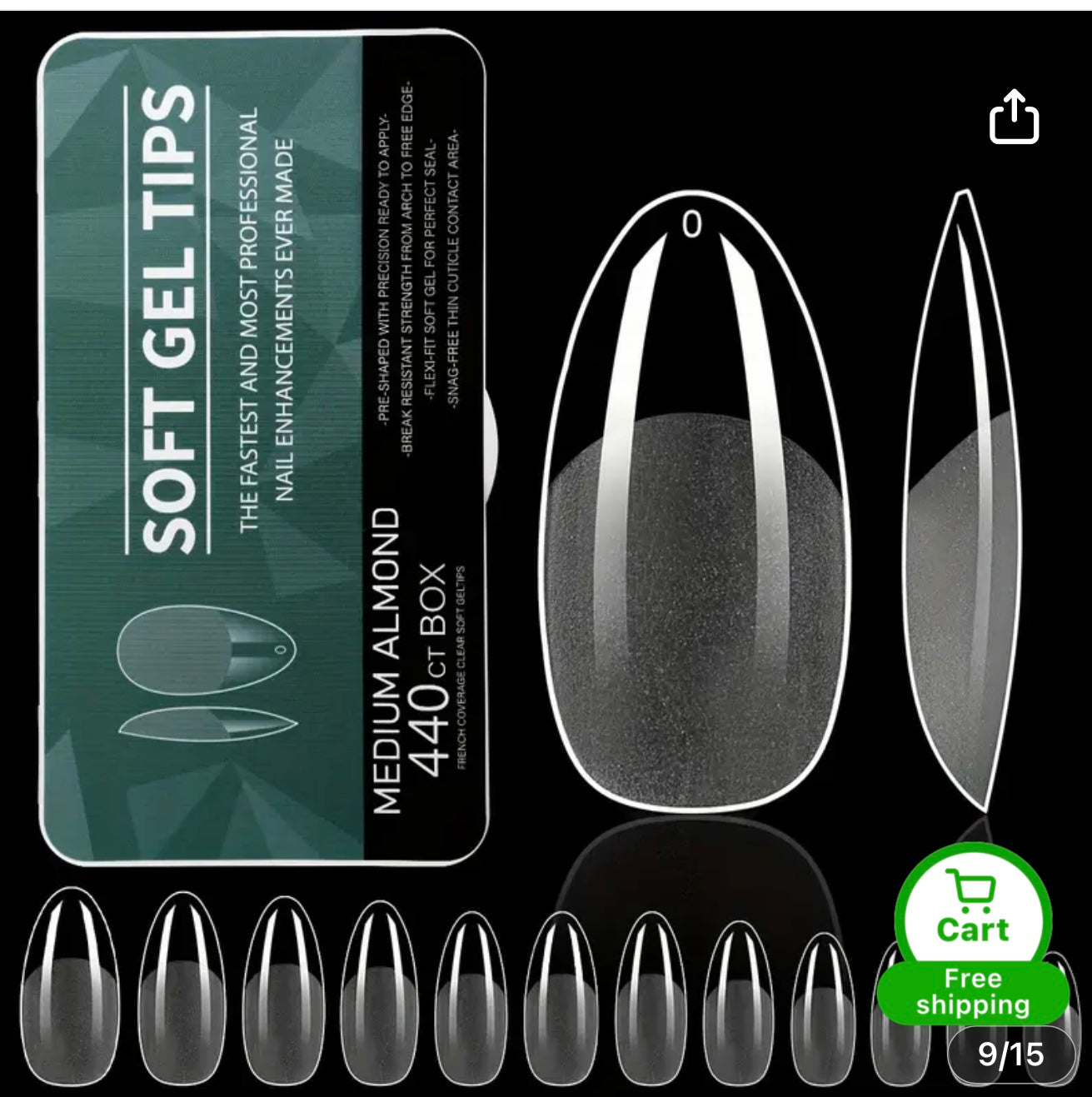 Soft gel nails 550pecs/ضوافر سوفت ٥٥٠ ق