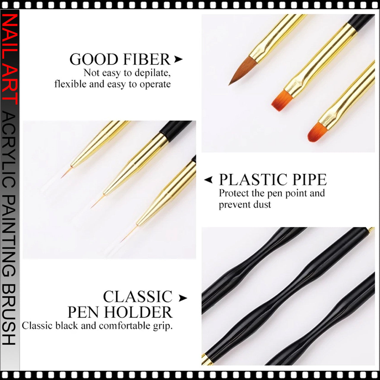 Double end brush set 3pcs
