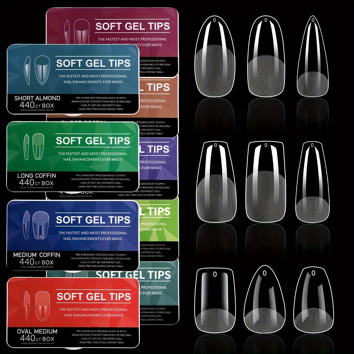 Soft gel nails 550pecs/ضوافر سوفت ٥٥٠ ق