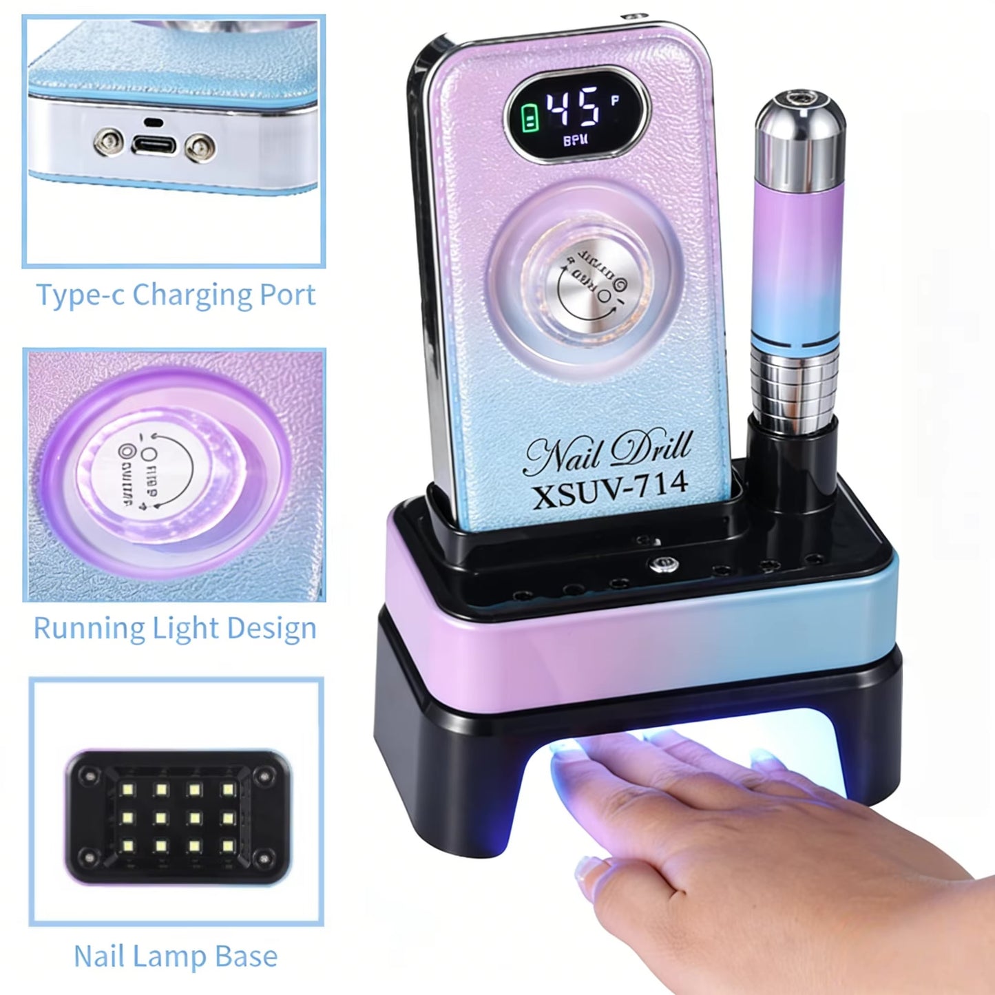 Portable nail drill suv-714/ مبرد كهرباء محمول