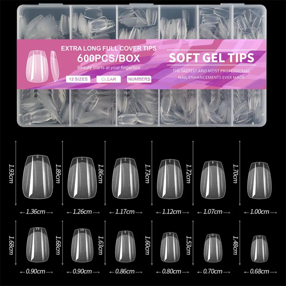 Soft gel tips 600pecs/صوافر سوفت جيل ٦٠٠ق
