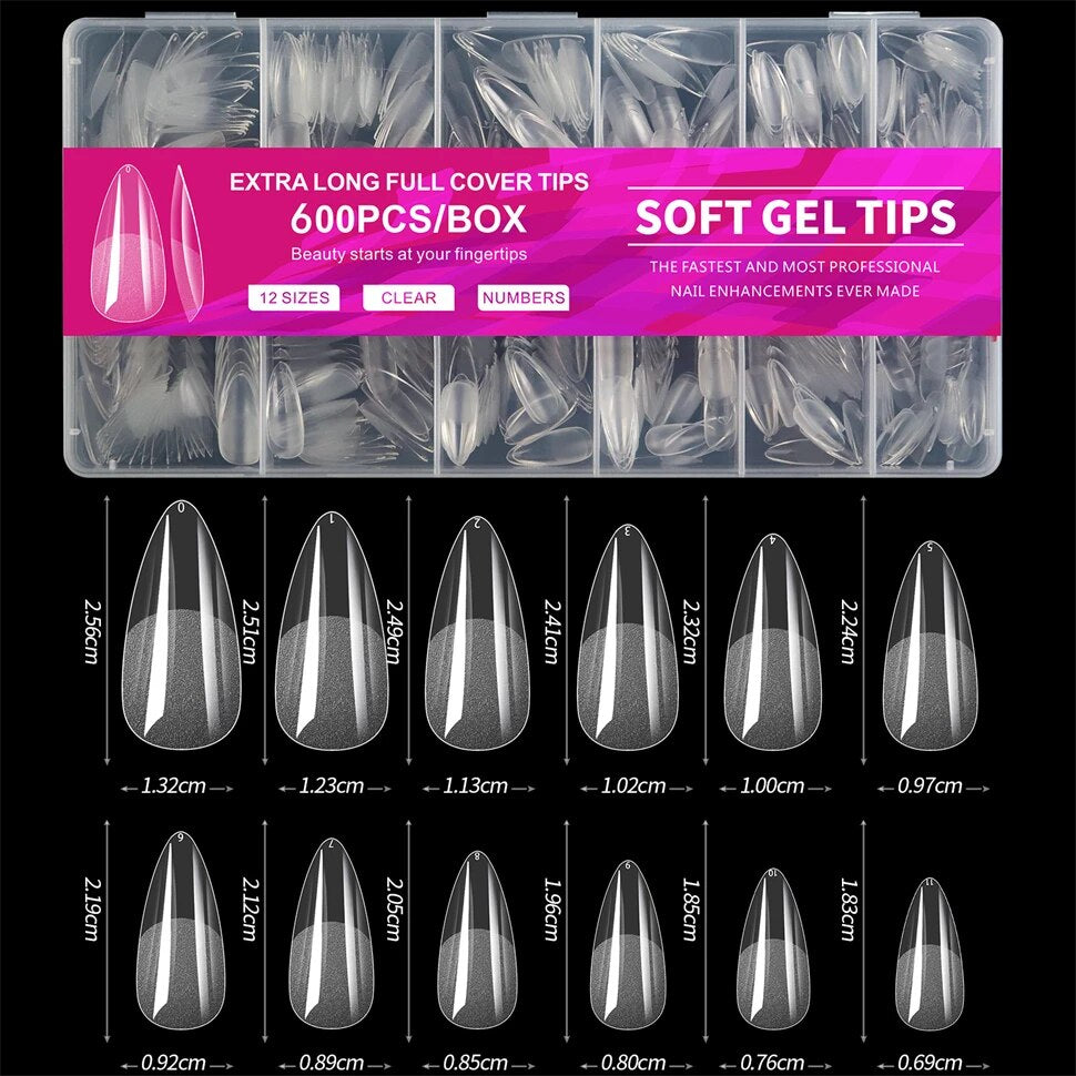 Soft gel tips 600pecs/صوافر سوفت جيل ٦٠٠ق