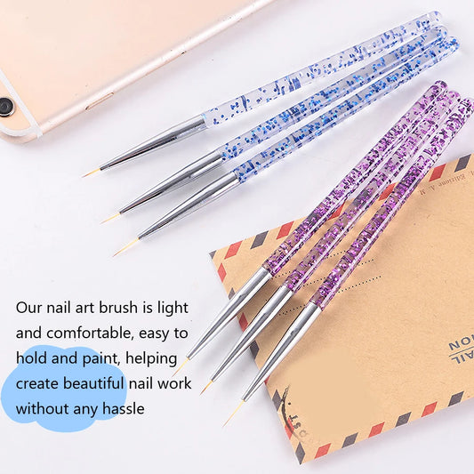 3pcs liner brush for nail art