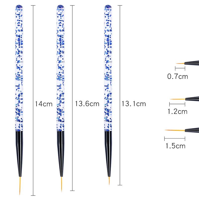3pcs liner brush for nail art