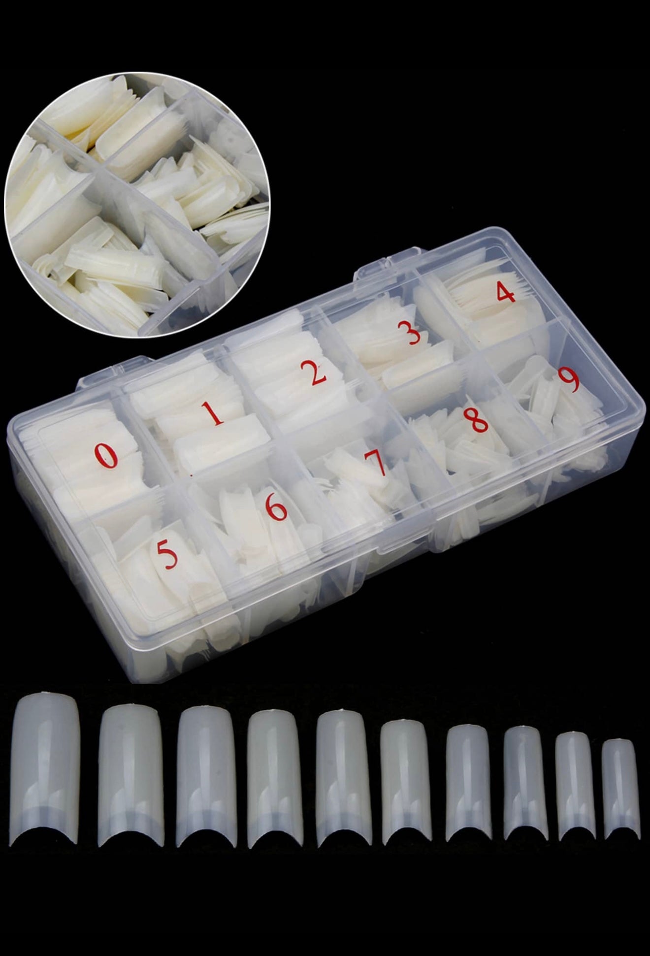Nail Capsules 500Pcs/Box علبه تيب هارد جيل ٥٠٠ ق