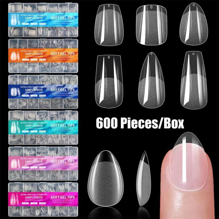 Soft gel tips 600pecs/صوافر سوفت جيل ٦٠٠ق