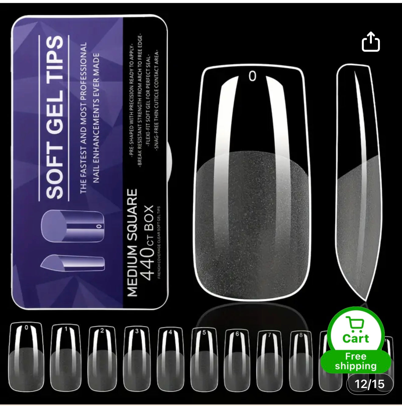 Soft gel nails 550pecs/ضوافر سوفت ٥٥٠ ق