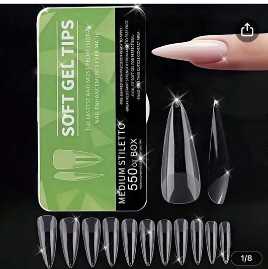 Soft gel nails 550pecs/ضوافر سوفت ٥٥٠ ق