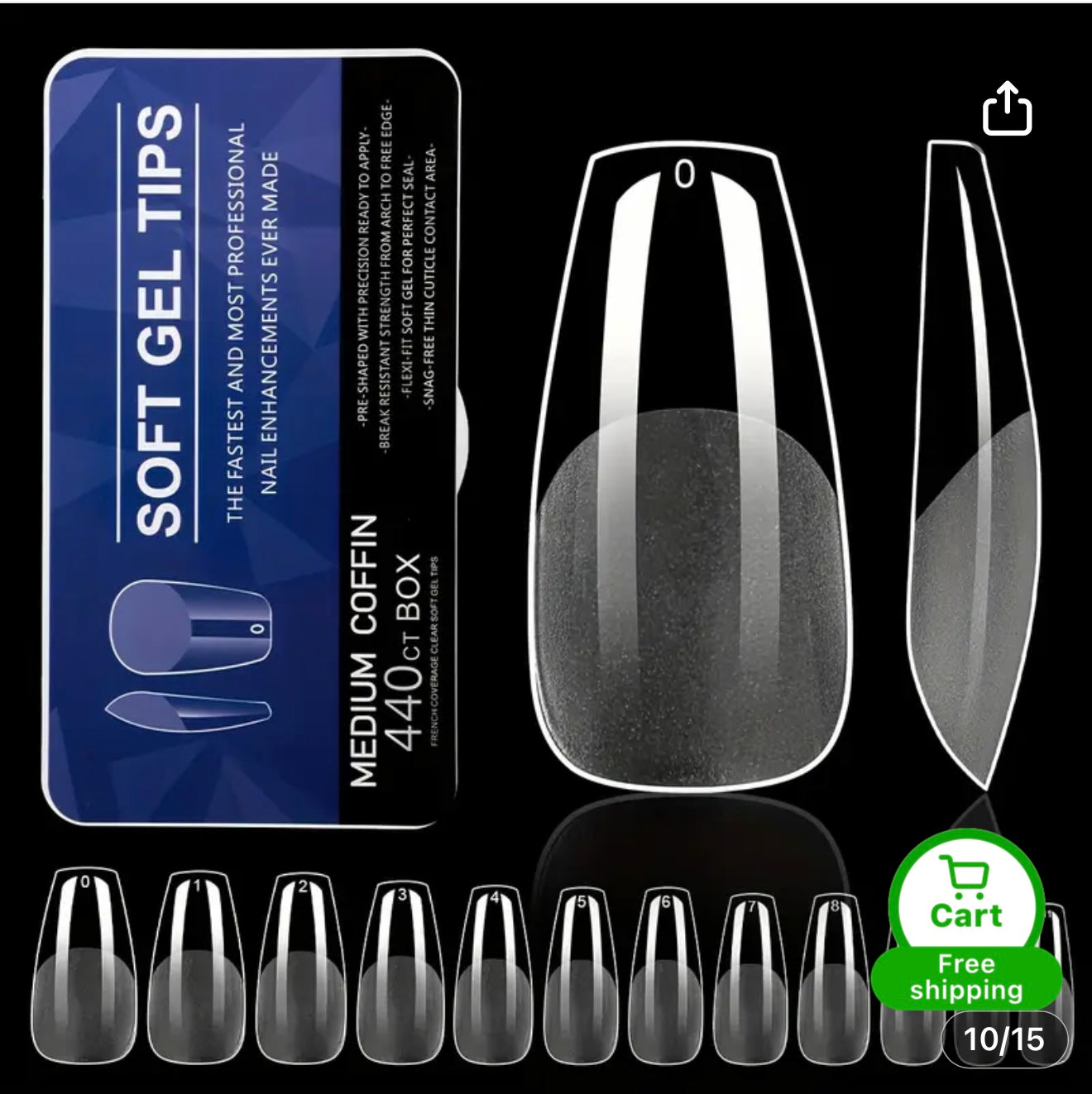 Soft gel nails 550pecs/ضوافر سوفت ٥٥٠ ق