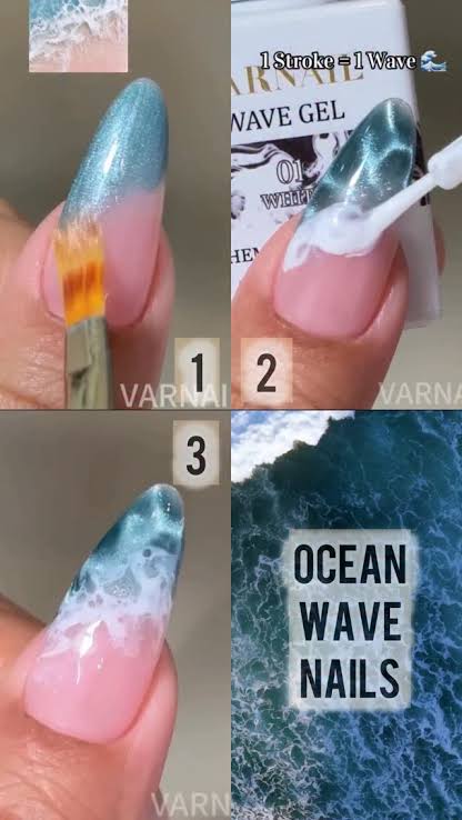 Ocean wave gel polish