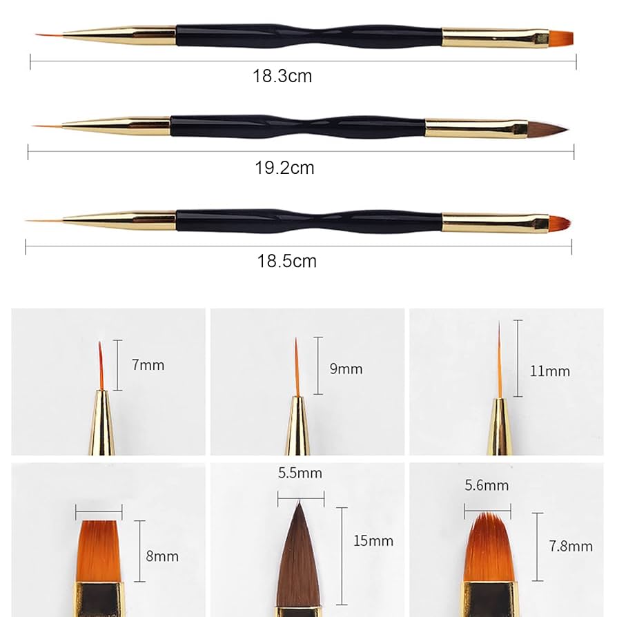 Double end brush set 3pcs