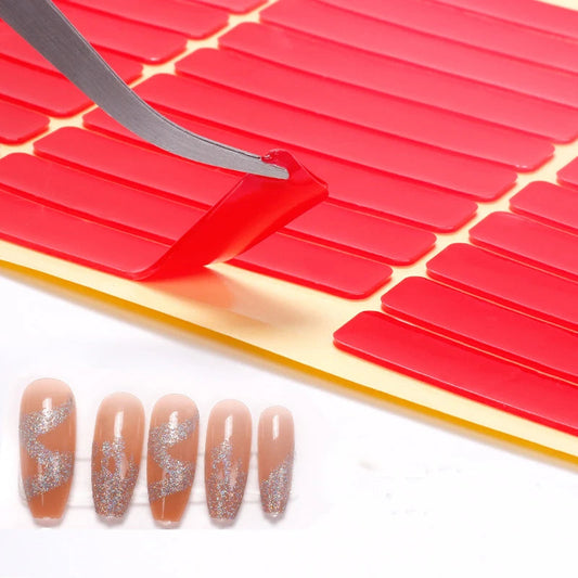 Sheet of double face for fake nails